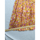 Ann Taylor Floral Sleeveless Tiered Midi Dress Yellow & Pink Size M