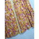 Ann Taylor Floral Sleeveless Tiered Midi Dress Yellow & Pink Size M
