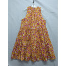 Ann Taylor Floral Sleeveless Tiered Midi Dress Yellow & Pink Size M