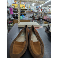 Enzo Angiolini Womens Brown & Rust Suede Leather Loafers Size 8M
