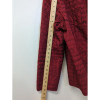 Alfred Dunner Red Quilted Jacket With Black Embroidery Size 10 Lightweight And Stylish Outerwear
