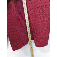 Alfred Dunner Red Quilted Jacket With Black Embroidery Size 10 Lightweight And Stylish Outerwear