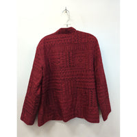 Alfred Dunner Red Quilted Jacket With Black Embroidery Size 10 Lightweight And Stylish Outerwear