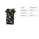 Chaus Petite Floral Short Sleeve Dress Size 4 Black/Beige Polyester