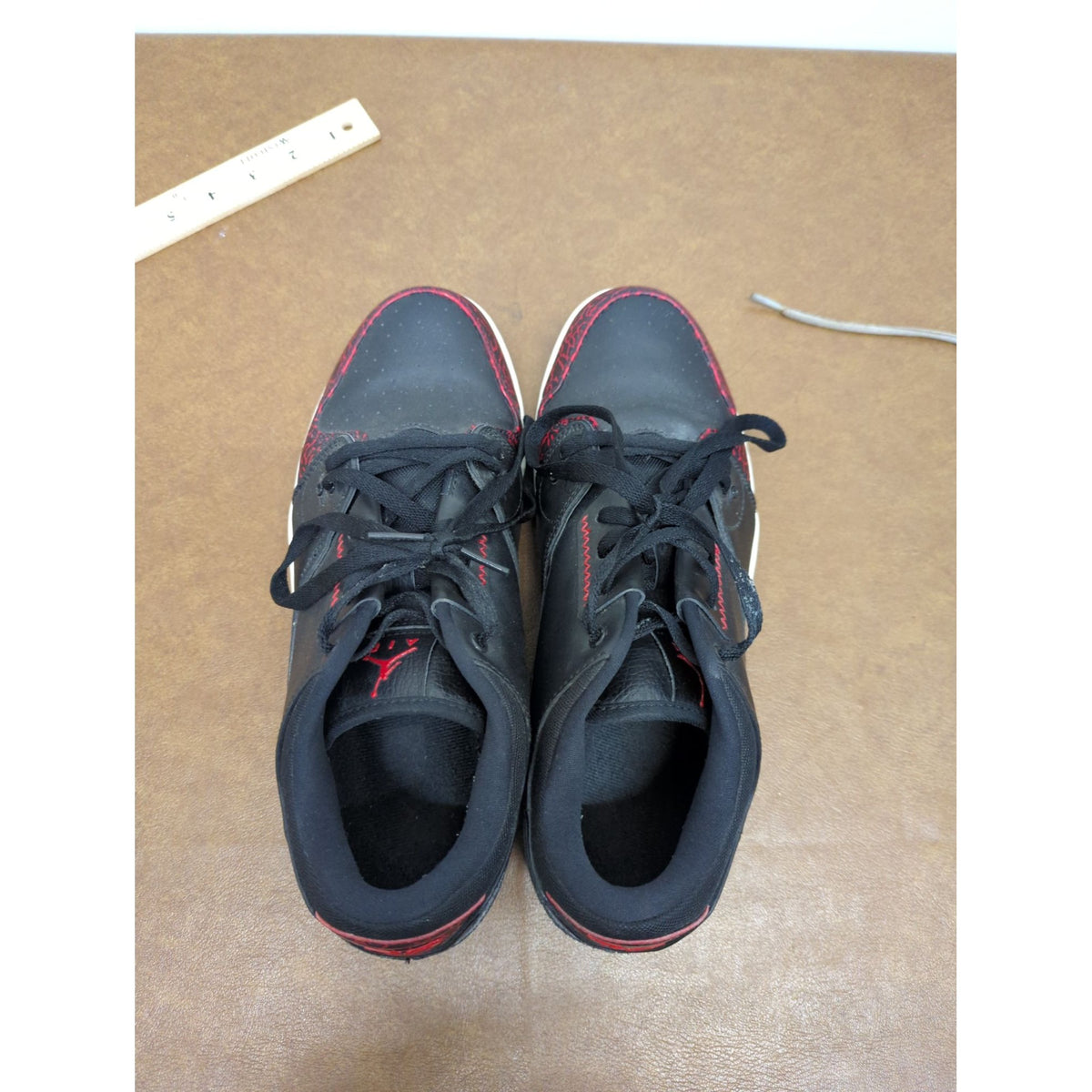 Air Jordan Low Sneakers Black/Red Mens Size 11 Retro Style Nike Sole