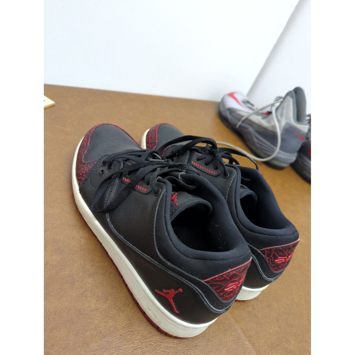 Air Jordan Low Sneakers Black/Red Mens Size 11 Retro Style Nike Sole