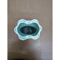 Handmade Ceramic Vase With Ruffled Edge & Multicolor Glaze 8" Tall Unique Artisan Design