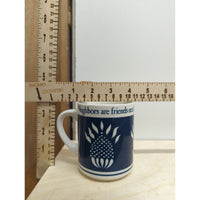 Neighbors Are Friends Mug By Abbey Press St. Meinrad Indiana Blue & White Ceramic 2.5" Miniature Cup