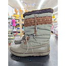Sorel Sage Green Winter Boots With Woven Accent & Fur Trim
