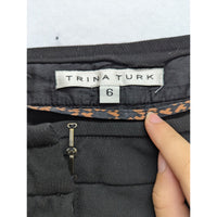 Trina Turk Black Womens Slim-Fit Trousers Size 6