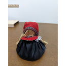 Norwegian Doll In Traditional Costume With Braided Hair & Red Headscarf - 5 Inches Tall