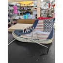 Vans Sk8-Hi Flag Print Canvas Sneakers US 8 Men / 9.5 Women Red White & Blue High Tops