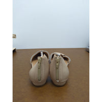 Comfortview Womens Rhinestone-Embellished Pointed-Toe Flats With Back Zipper - Size 8 - Beige