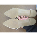 Comfortview Womens Rhinestone-Embellished Pointed-Toe Flats With Back Zipper - Size 8 - Beige