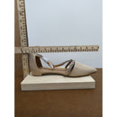 Comfortview Womens Rhinestone-Embellished Pointed-Toe Flats With Back Zipper - Size 8 - Beige