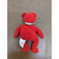 Ty Red Miniature Teddy Bear Plush 6" With Green Ribbon