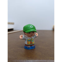 Little People Recycling Worker Figure Green Hat 2" Collectible Toy By Fisher-Price