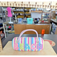 Striped Beach Sunglasses Case & Glitter Heart-Shaped Sunglasses With 100% UV Pro